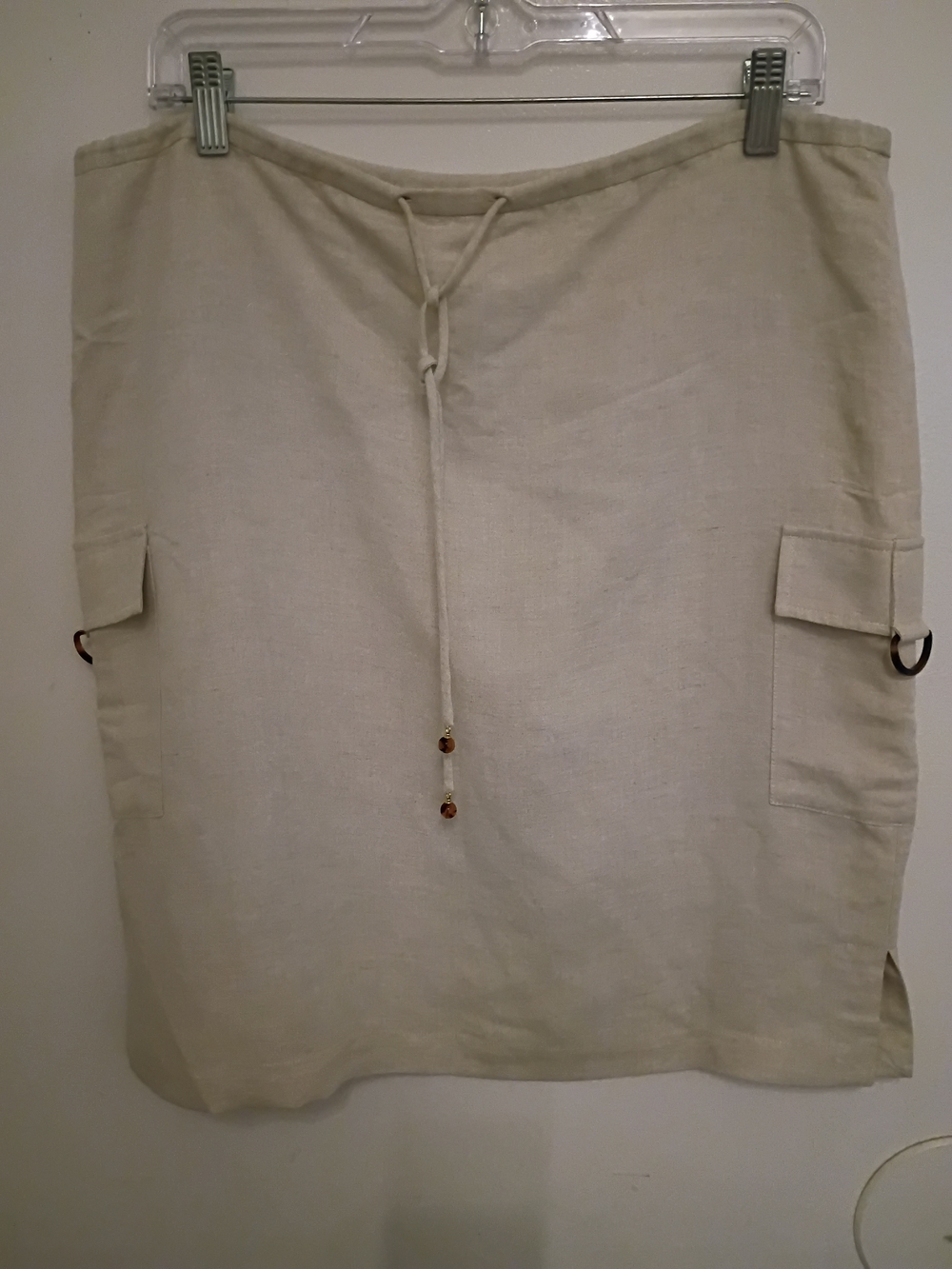 St. John Sport by Marie Gray Women's Cream Linen Blend Mini Skirt Sz S
